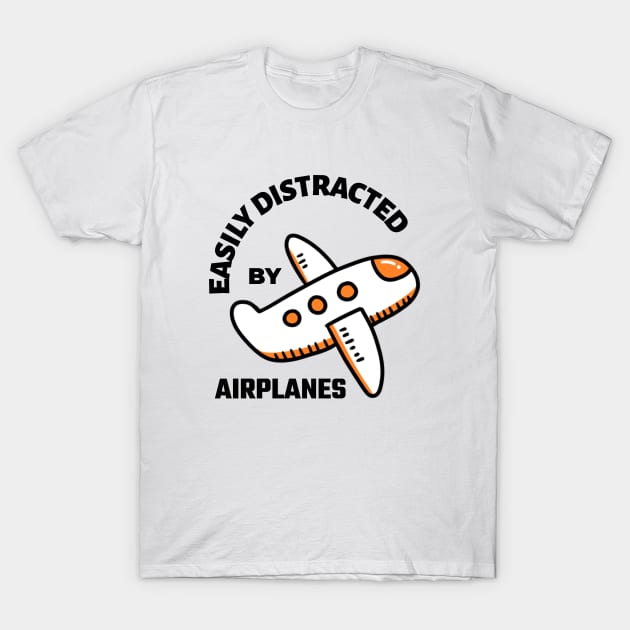 Easily Distracted By Airplanes T-Shirt by MONMON-75